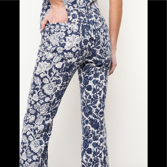 Ulla Johnson Jeans High Waist Floral Blue White Greer US 2 - Picture 4 of 12
